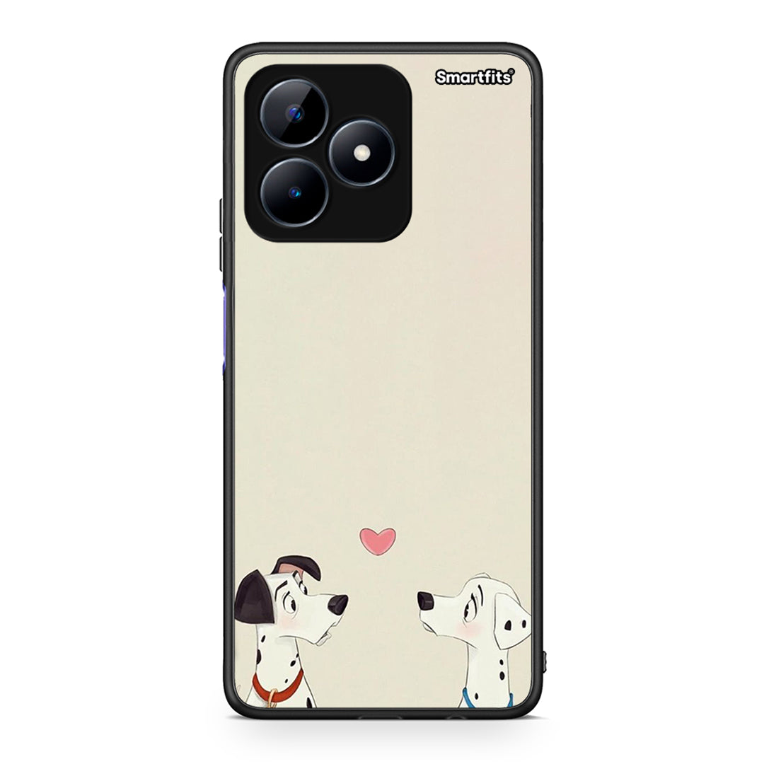 Realme C51 Dalmatians Love θήκη από τη Smartfits με σχέδιο στο πίσω μέρος και μαύρο περίβλημα | Smartphone case with colorful back and black bezels by Smartfits