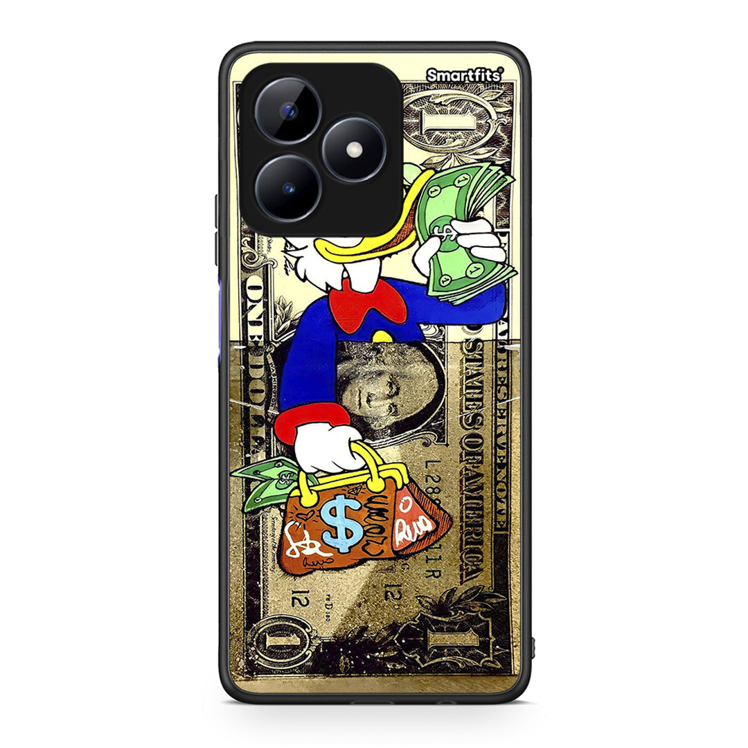 Realme C51 Duck Money Θήκη από τη Smartfits με σχέδιο στο πίσω μέρος και μαύρο περίβλημα | Smartphone case with colorful back and black bezels by Smartfits