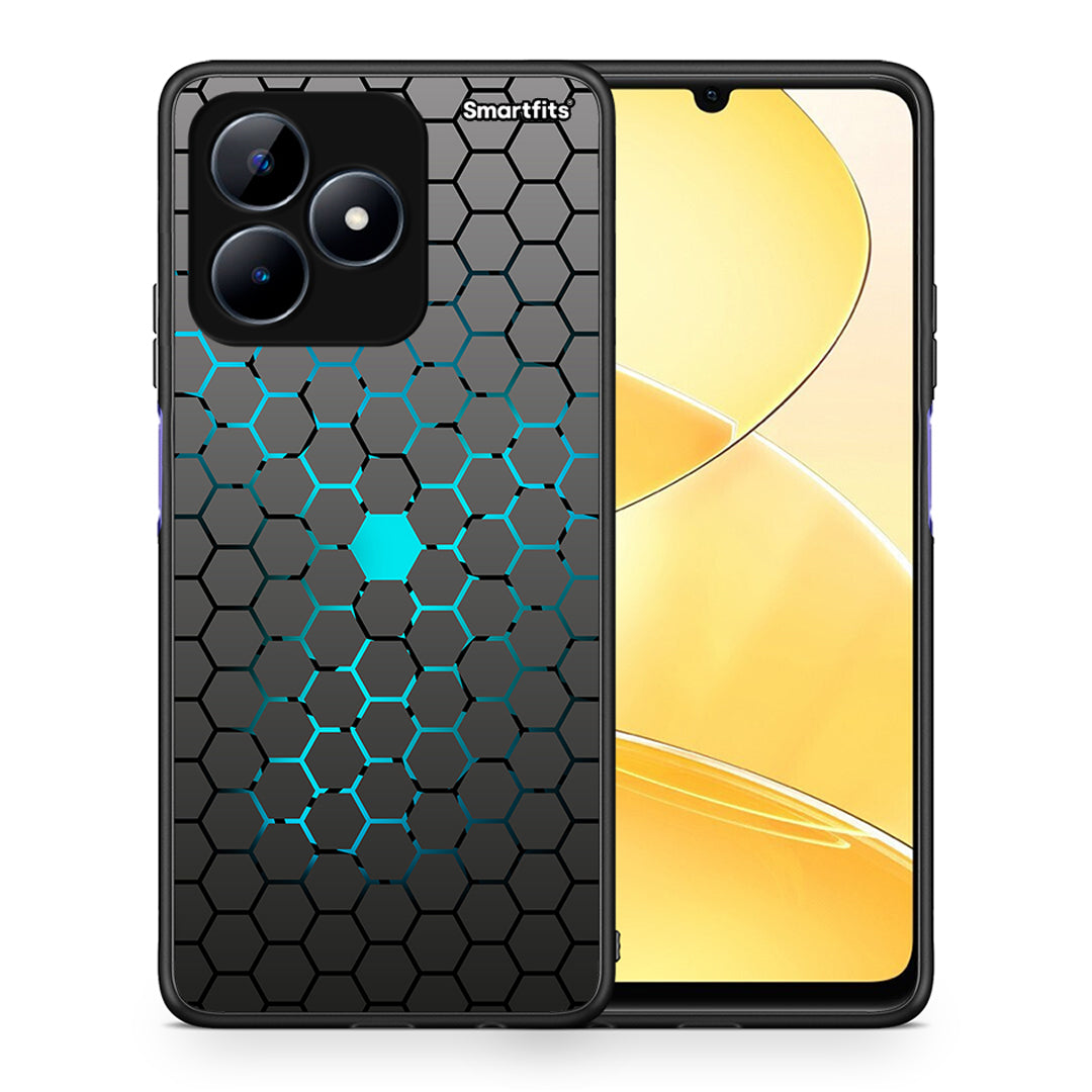 Θήκη Realme Note 50 Hexagonal Geometric από τη Smartfits με σχέδιο στο πίσω μέρος και μαύρο περίβλημα | Realme Note 50 Hexagonal Geometric case with colorful back and black bezels