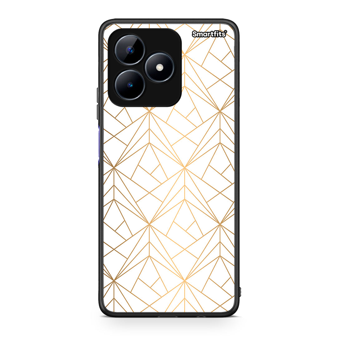 111 - Realme Note 50 Luxury White Geometric case, cover, bumper