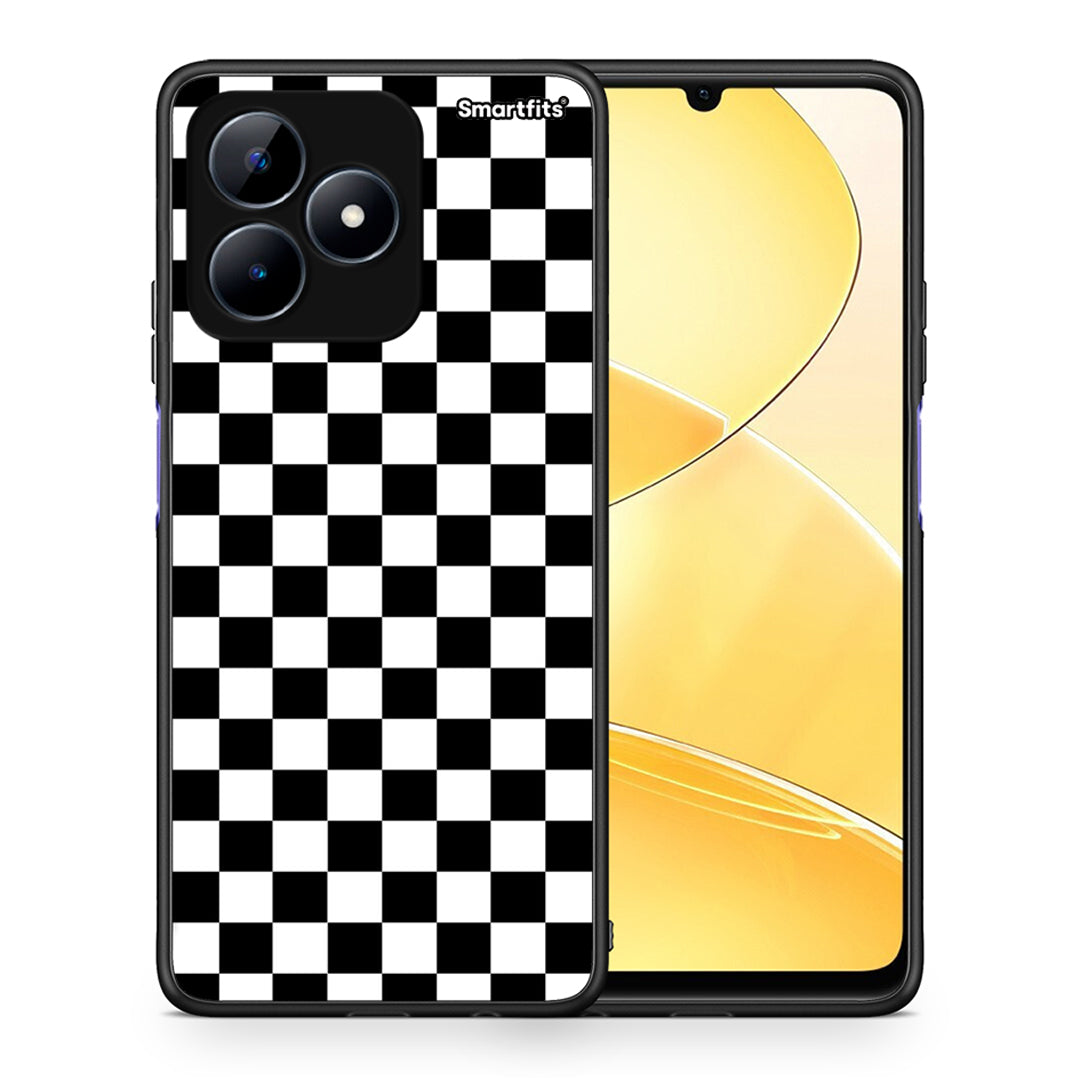 Θήκη Realme Note 50 Squares Geometric από τη Smartfits με σχέδιο στο πίσω μέρος και μαύρο περίβλημα | Realme Note 50 Squares Geometric case with colorful back and black bezels