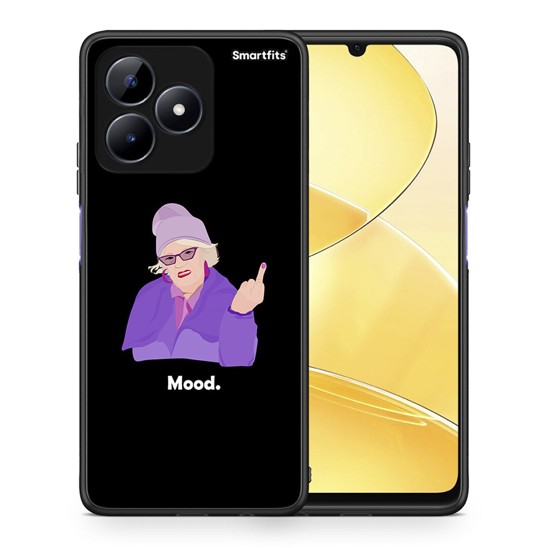 Θήκη Realme Note 50 Grandma Mood Black από τη Smartfits με σχέδιο στο πίσω μέρος και μαύρο περίβλημα | Realme Note 50 Grandma Mood Black case with colorful back and black bezels