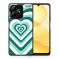 Thumbnail for Θήκη Realme C51 Green Hearts από τη Smartfits με σχέδιο στο πίσω μέρος και μαύρο περίβλημα | Realme C51 Green Hearts case with colorful back and black bezels