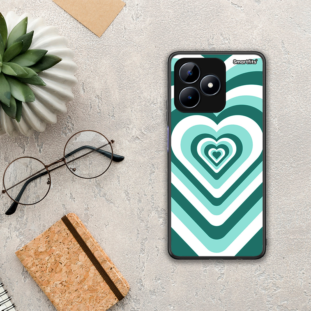 Green Hearts - Realme Note 50 θήκη