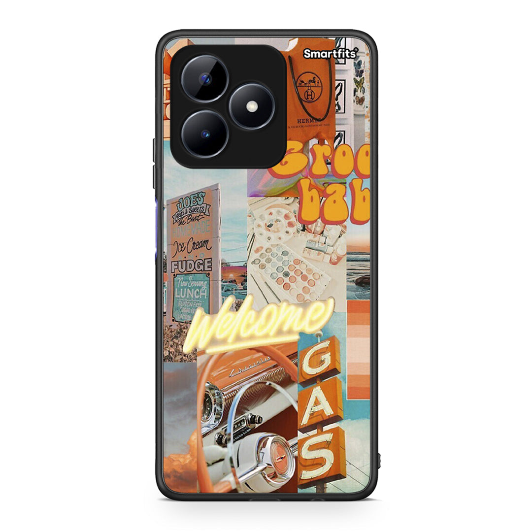 Realme C51 Groovy Babe Θήκη Αγίου Βαλεντίνου από τη Smartfits με σχέδιο στο πίσω μέρος και μαύρο περίβλημα | Smartphone case with colorful back and black bezels by Smartfits