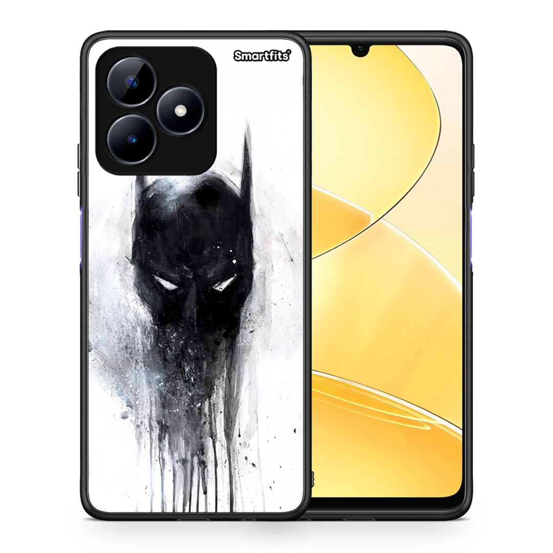 Θήκη Realme C51 Paint Bat Hero από τη Smartfits με σχέδιο στο πίσω μέρος και μαύρο περίβλημα | Realme C51 Paint Bat Hero case with colorful back and black bezels