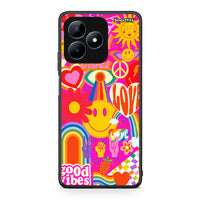 Thumbnail for Realme C51 Hippie Love θήκη από τη Smartfits με σχέδιο στο πίσω μέρος και μαύρο περίβλημα | Smartphone case with colorful back and black bezels by Smartfits