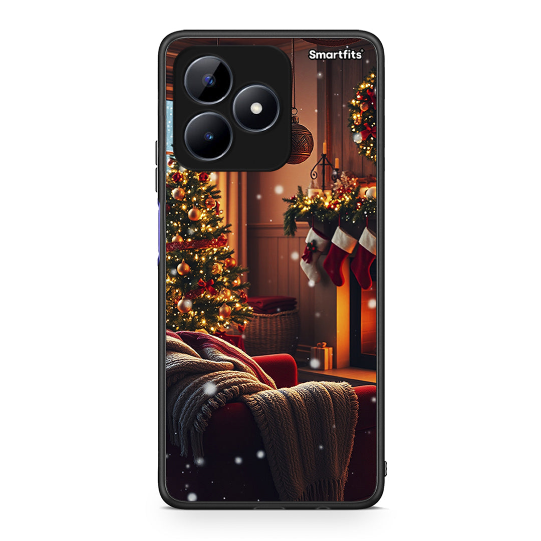 Realme Note 50 Home For Christmas θήκη από τη Smartfits με σχέδιο στο πίσω μέρος και μαύρο περίβλημα | Smartphone case with colorful back and black bezels by Smartfits