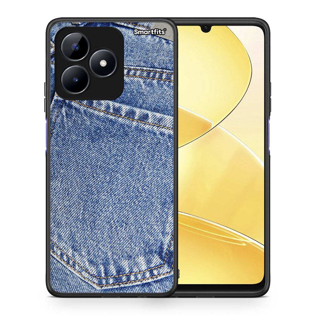 Θήκη Realme Note 50 Jeans Pocket από τη Smartfits με σχέδιο στο πίσω μέρος και μαύρο περίβλημα | Realme Note 50 Jeans Pocket case with colorful back and black bezels