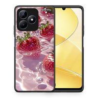Thumbnail for Θήκη Realme C51 Juicy Strawberries από τη Smartfits με σχέδιο στο πίσω μέρος και μαύρο περίβλημα | Realme C51 Juicy Strawberries case with colorful back and black bezels