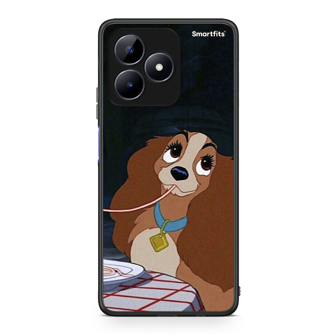 Realme C51 Lady And Tramp 2 Θήκη Αγίου Βαλεντίνου από τη Smartfits με σχέδιο στο πίσω μέρος και μαύρο περίβλημα | Smartphone case with colorful back and black bezels by Smartfits