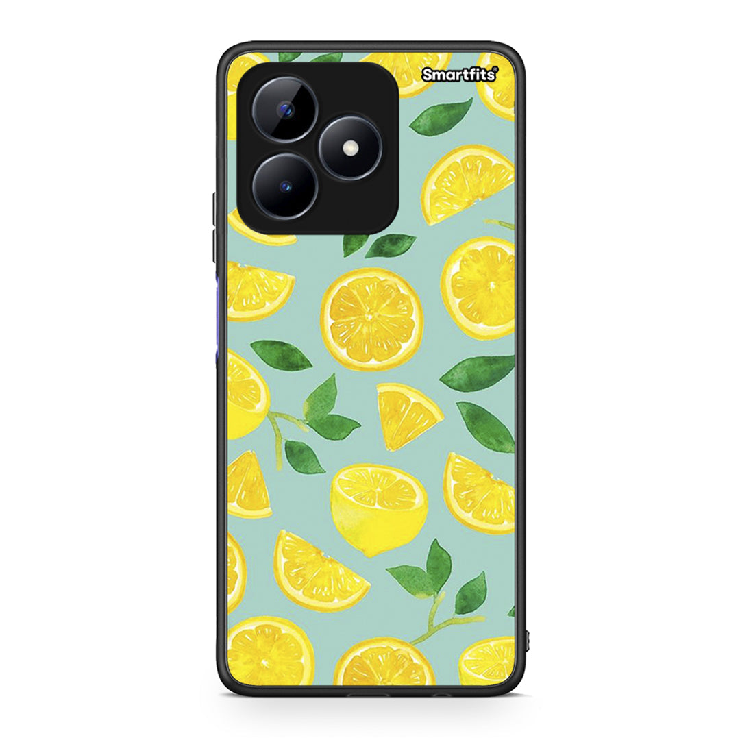 Realme C51 Lemons θήκη από τη Smartfits με σχέδιο στο πίσω μέρος και μαύρο περίβλημα | Smartphone case with colorful back and black bezels by Smartfits