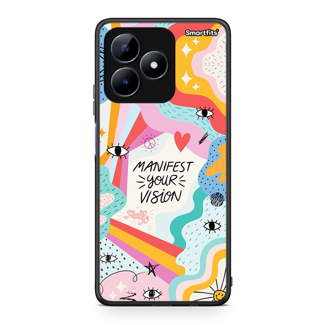 Realme C51 Manifest Your Vision θήκη από τη Smartfits με σχέδιο στο πίσω μέρος και μαύρο περίβλημα | Smartphone case with colorful back and black bezels by Smartfits