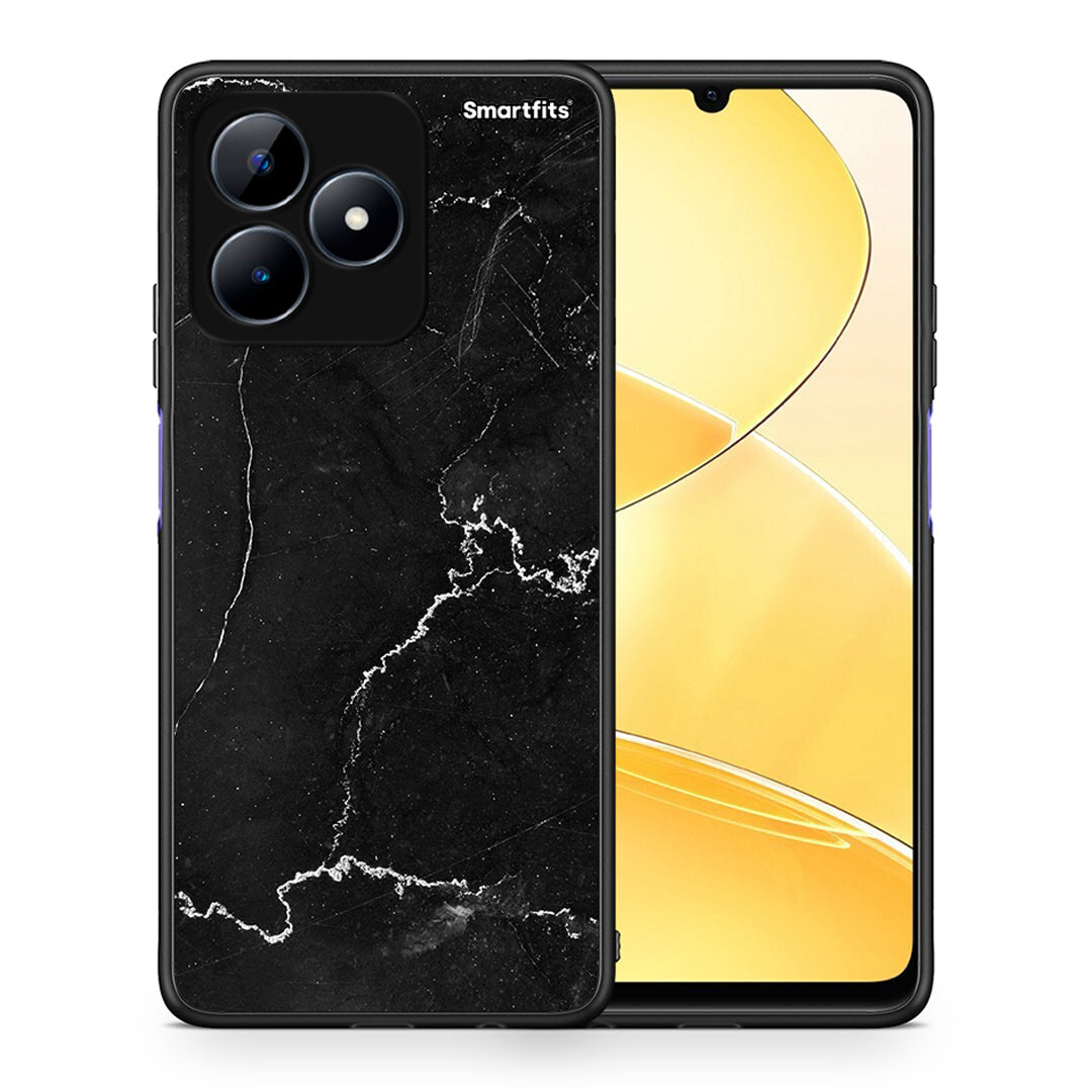 Θήκη Realme Note 50 Marble Black από τη Smartfits με σχέδιο στο πίσω μέρος και μαύρο περίβλημα | Realme Note 50 Marble Black case with colorful back and black bezels