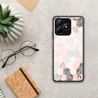 Thumbnail for Marble Hexagon Pink - Realme Note 50 θήκη