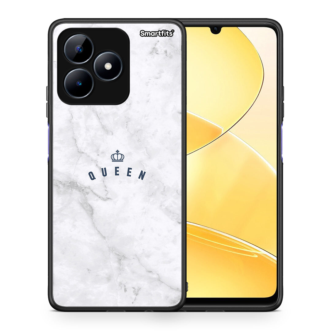 Θήκη Realme C51 Queen Marble από τη Smartfits με σχέδιο στο πίσω μέρος και μαύρο περίβλημα | Realme C51 Queen Marble case with colorful back and black bezels