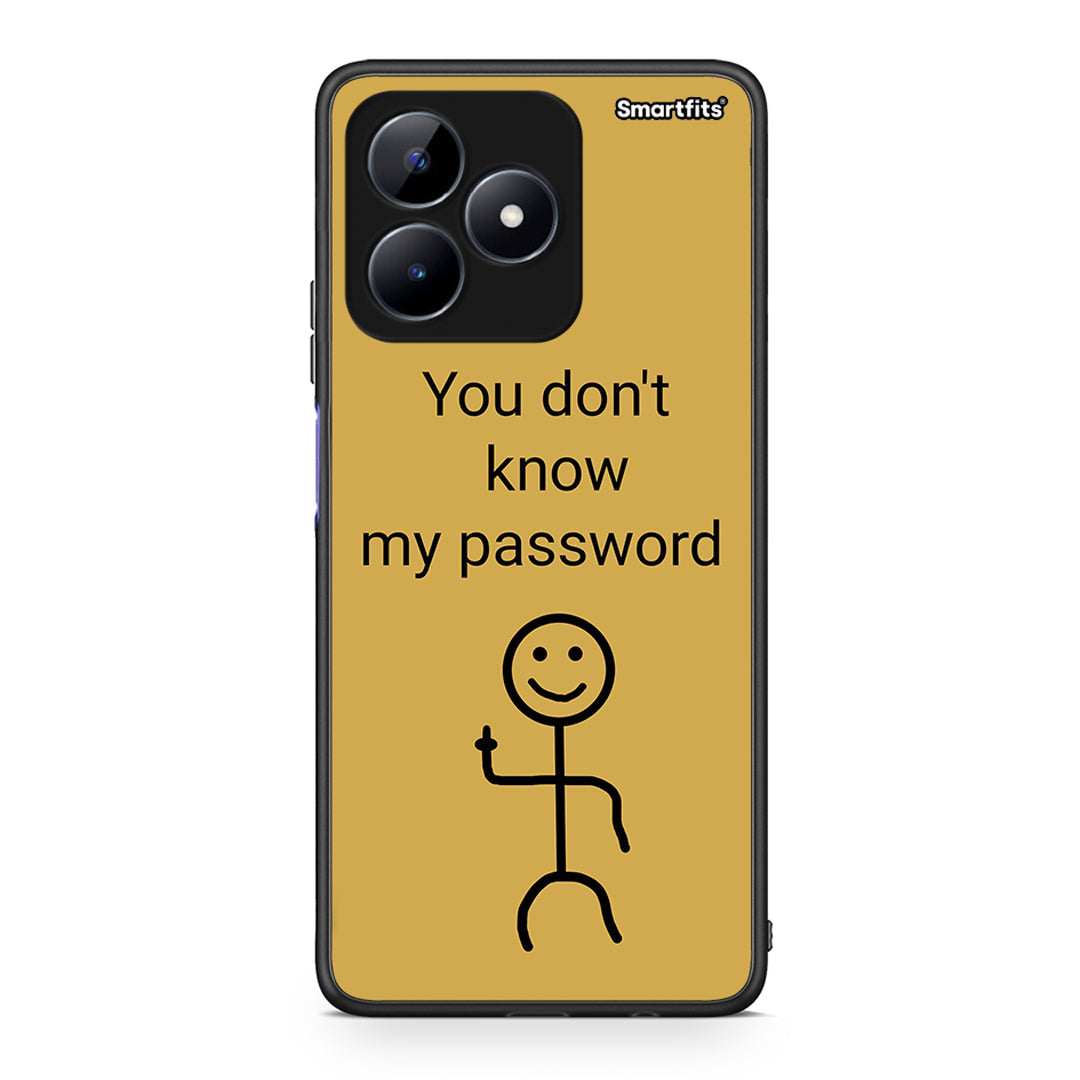 Realme C51 My Password Θήκη από τη Smartfits με σχέδιο στο πίσω μέρος και μαύρο περίβλημα | Smartphone case with colorful back and black bezels by Smartfits