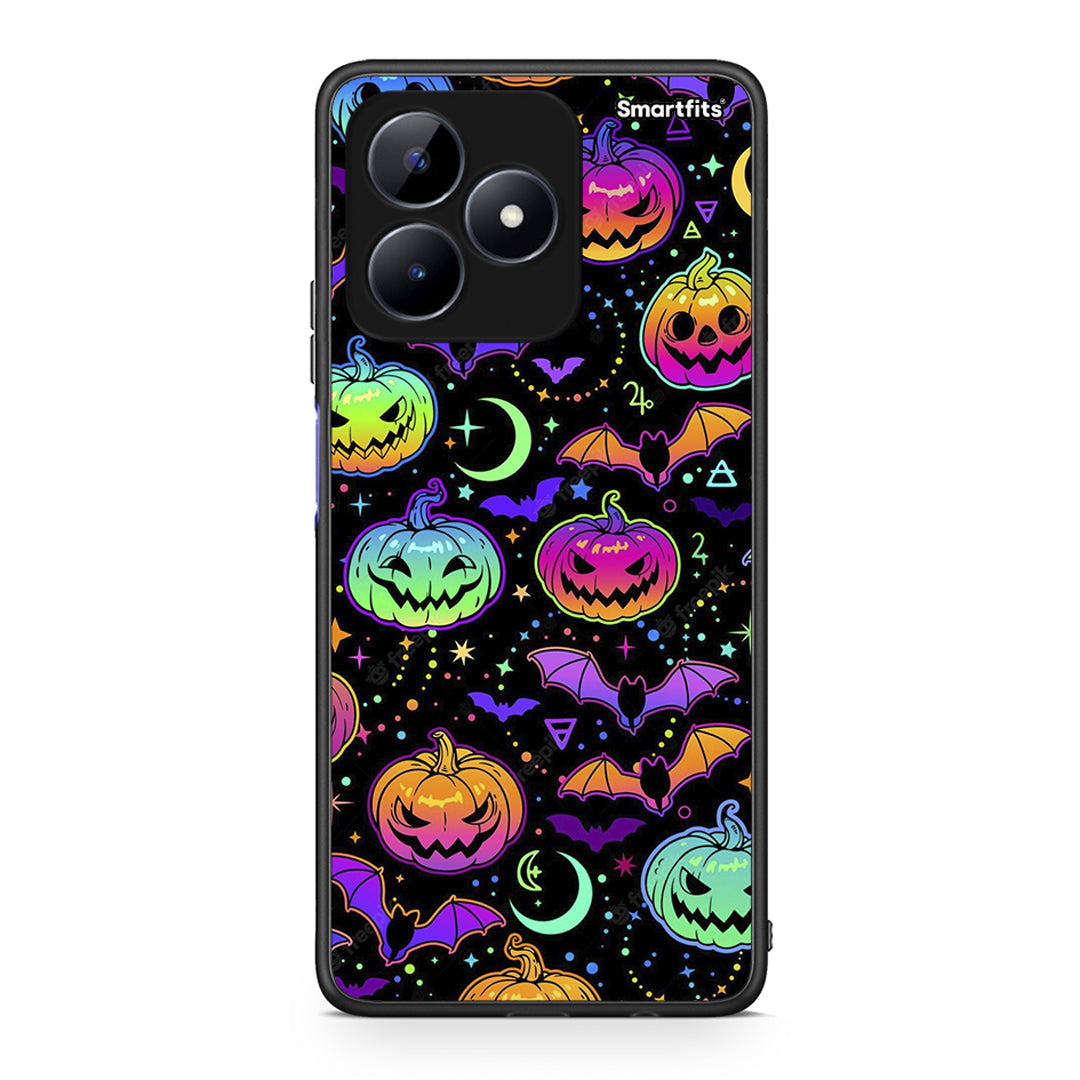 Realme Note 50 Neon Halloween θήκη από τη Smartfits με σχέδιο στο πίσω μέρος και μαύρο περίβλημα | Smartphone case with colorful back and black bezels by Smartfits