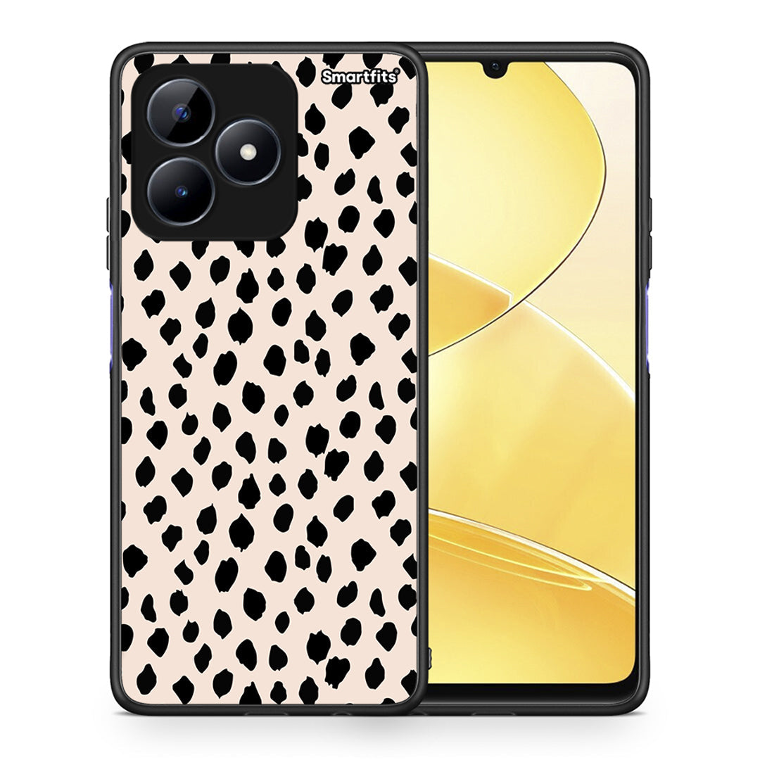 Θήκη Realme C51 New Polka Dots από τη Smartfits με σχέδιο στο πίσω μέρος και μαύρο περίβλημα | Realme C51 New Polka Dots case with colorful back and black bezels