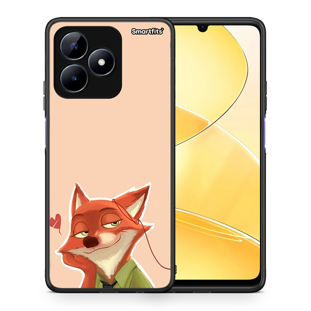 Θήκη Realme Note 50 Nick Wilde And Judy Hopps Love 1 από τη Smartfits με σχέδιο στο πίσω μέρος και μαύρο περίβλημα | Realme Note 50 Nick Wilde And Judy Hopps Love 1 case with colorful back and black bezels