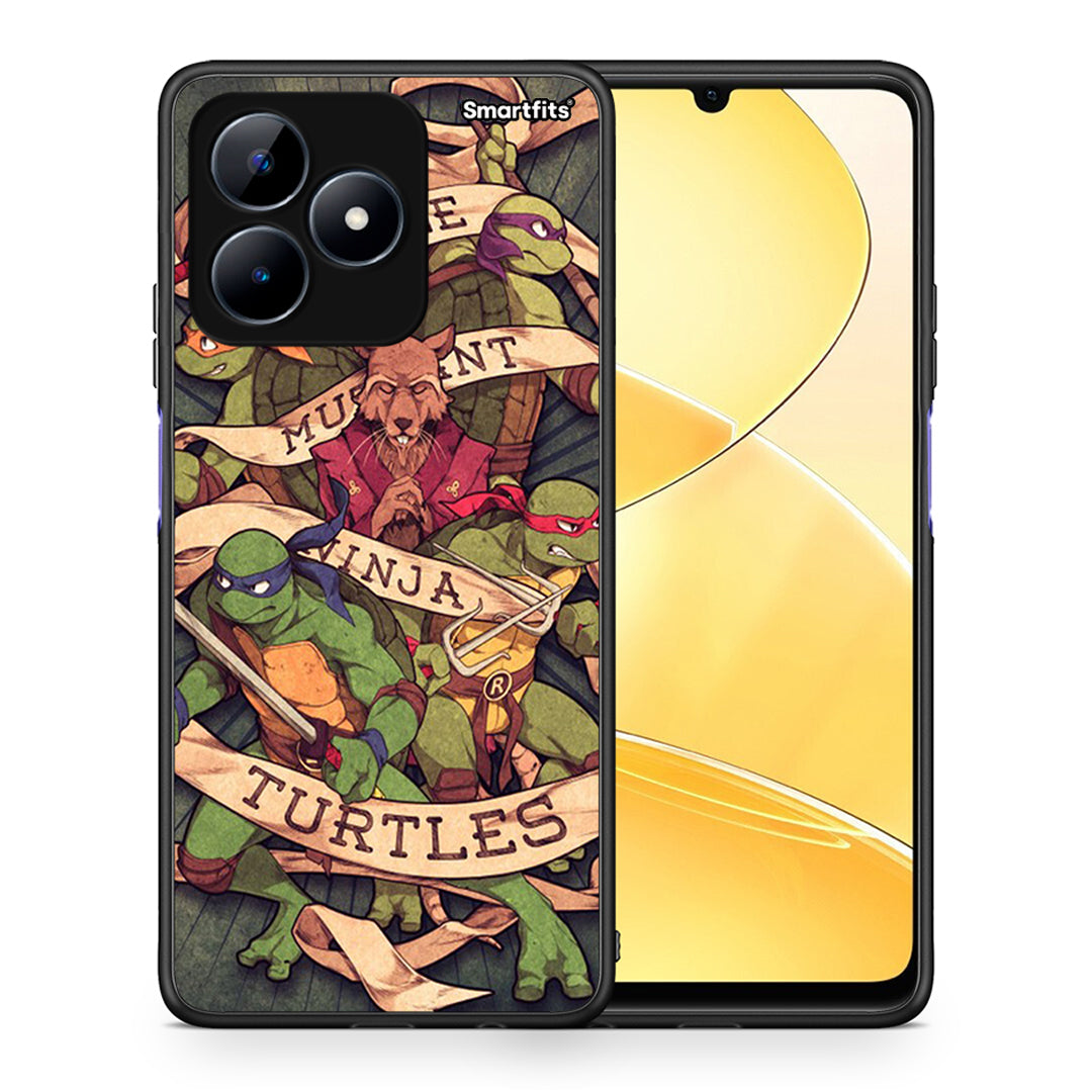 Θήκη Realme C51 Ninja Turtles από τη Smartfits με σχέδιο στο πίσω μέρος και μαύρο περίβλημα | Realme C51 Ninja Turtles case with colorful back and black bezels