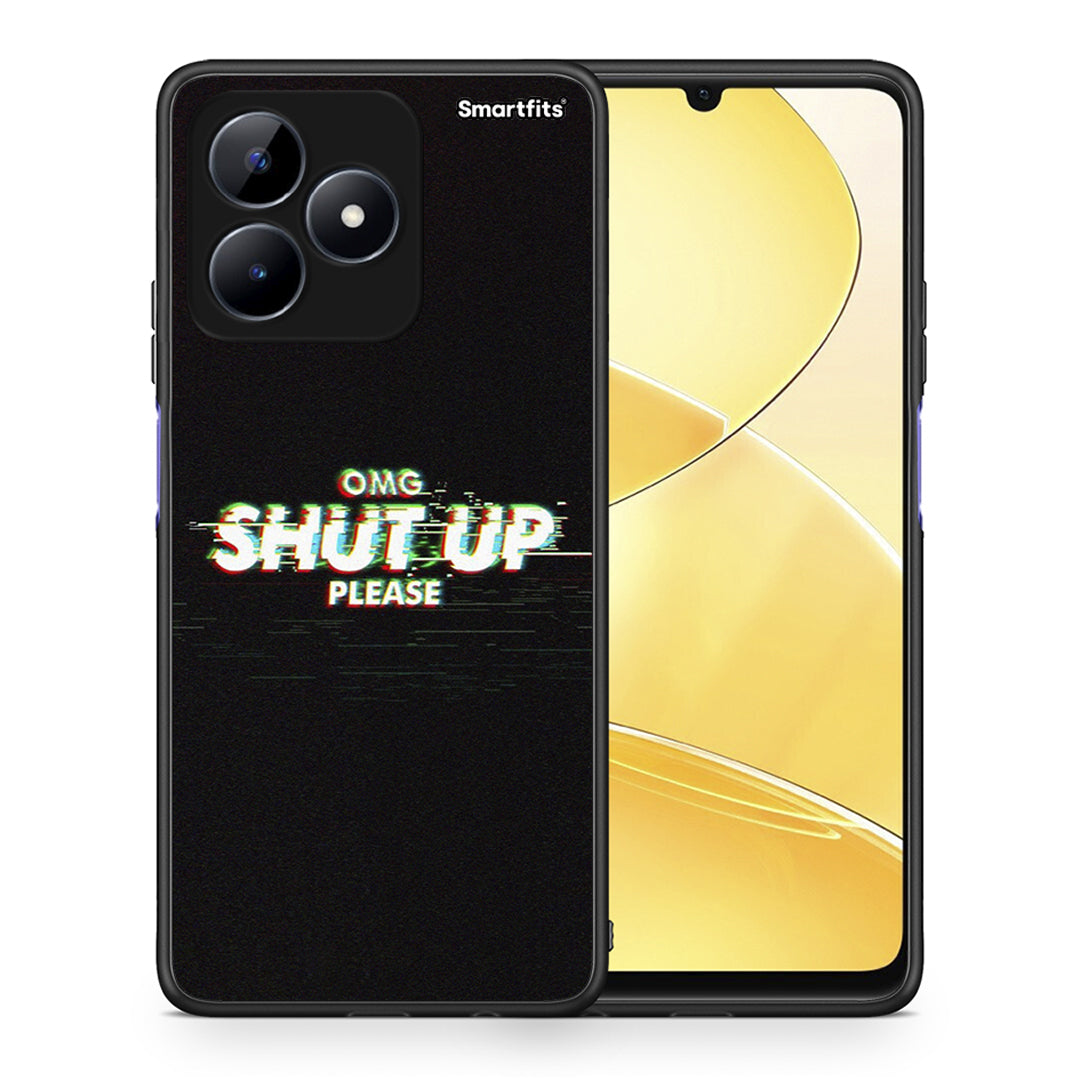 Θήκη Realme Note 50 OMG ShutUp από τη Smartfits με σχέδιο στο πίσω μέρος και μαύρο περίβλημα | Realme Note 50 OMG ShutUp case with colorful back and black bezels