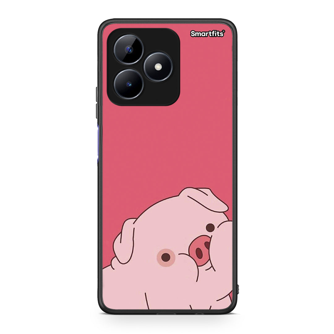 Realme Note 50 Pig Love 1 Θήκη Αγίου Βαλεντίνου από τη Smartfits με σχέδιο στο πίσω μέρος και μαύρο περίβλημα | Smartphone case with colorful back and black bezels by Smartfits