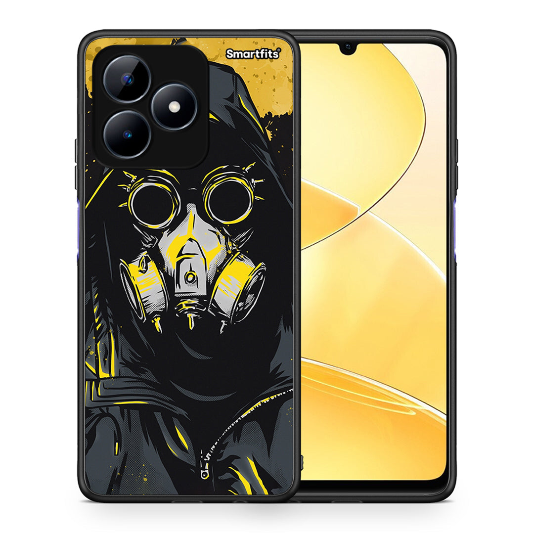 Θήκη Realme Note 50 Mask PopArt από τη Smartfits με σχέδιο στο πίσω μέρος και μαύρο περίβλημα | Realme Note 50 Mask PopArt case with colorful back and black bezels