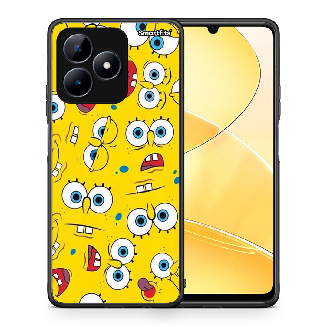 Θήκη Realme C51 Sponge PopArt από τη Smartfits με σχέδιο στο πίσω μέρος και μαύρο περίβλημα | Realme C51 Sponge PopArt case with colorful back and black bezels
