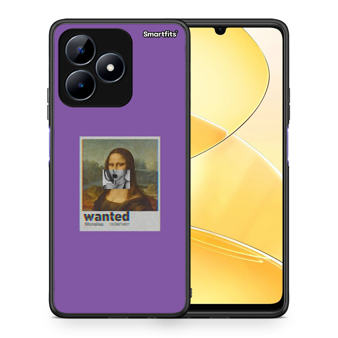 Θήκη Realme Note 50 Monalisa Popart από τη Smartfits με σχέδιο στο πίσω μέρος και μαύρο περίβλημα | Realme Note 50 Monalisa Popart case with colorful back and black bezels