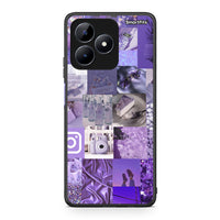 Thumbnail for Realme C51 Purple Aesthetic Collage θήκη από τη Smartfits με σχέδιο στο πίσω μέρος και μαύρο περίβλημα | Smartphone case with colorful back and black bezels by Smartfits