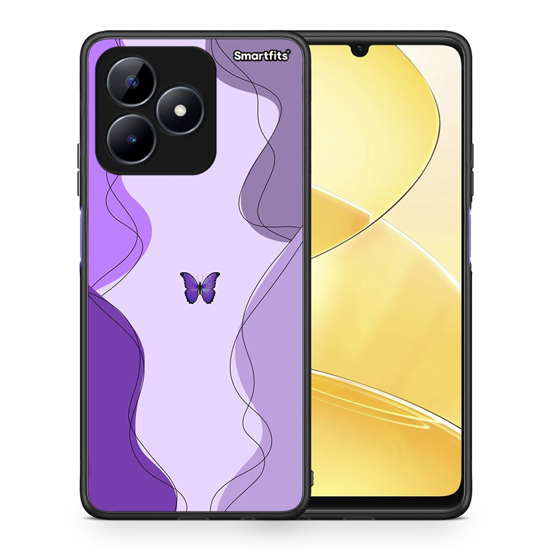 Purple Mariposa - Realme Note 50 θήκη