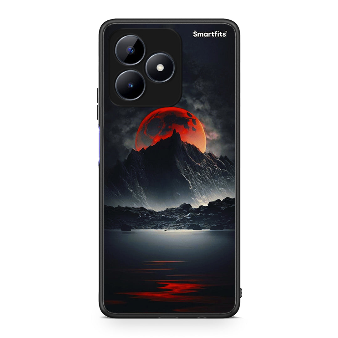 Realme C51 Red Full Moon θήκη από τη Smartfits με σχέδιο στο πίσω μέρος και μαύρο περίβλημα | Smartphone case with colorful back and black bezels by Smartfits