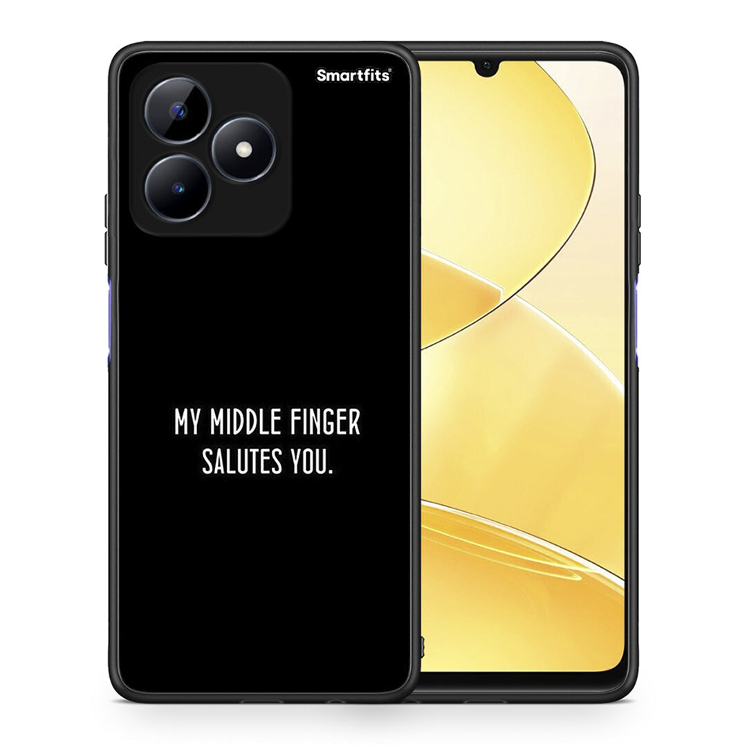 Θήκη Realme Note 50 Salute από τη Smartfits με σχέδιο στο πίσω μέρος και μαύρο περίβλημα | Realme Note 50 Salute case with colorful back and black bezels