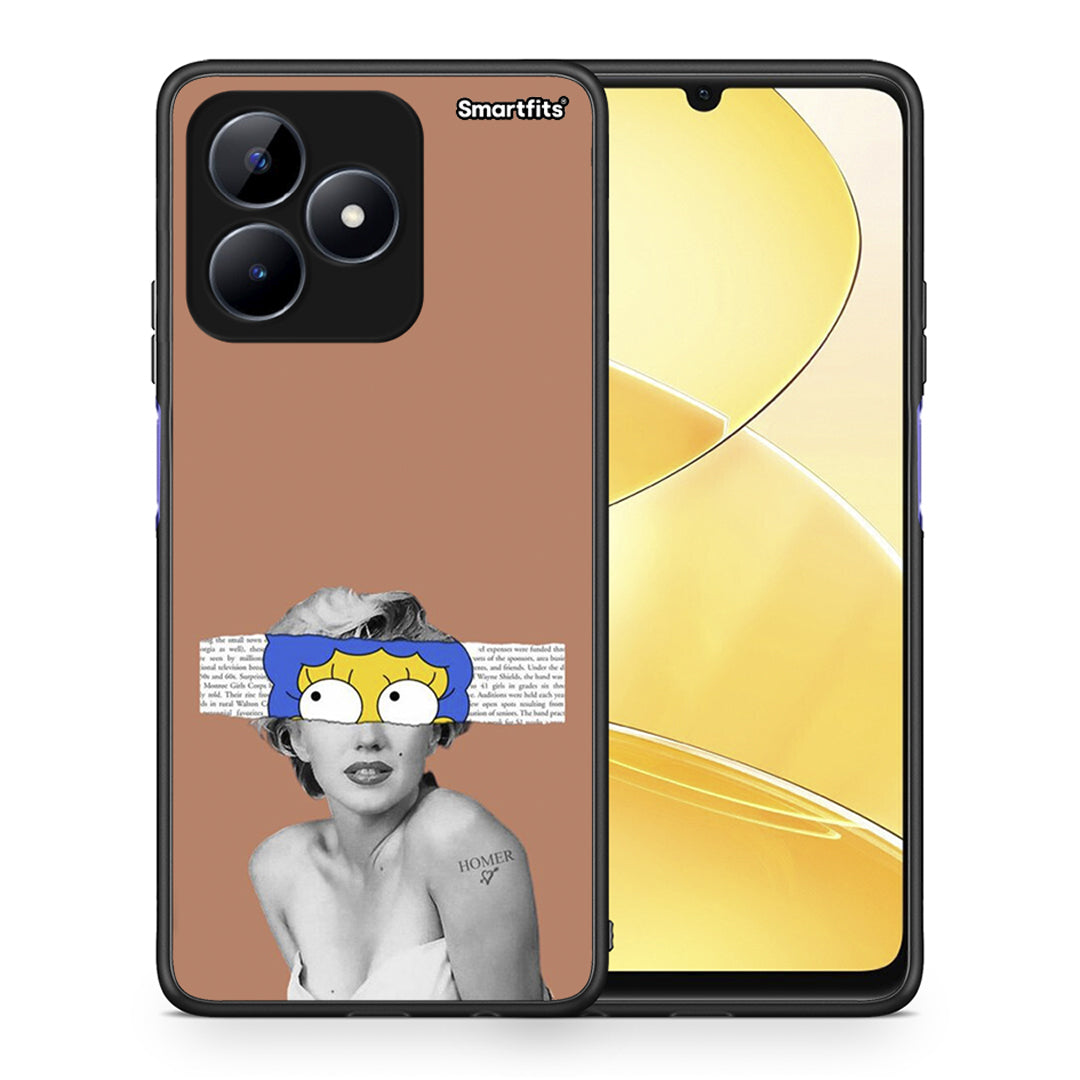 Θήκη Realme Note 50 Sim Merilyn από τη Smartfits με σχέδιο στο πίσω μέρος και μαύρο περίβλημα | Realme Note 50 Sim Merilyn case with colorful back and black bezels