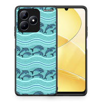 Thumbnail for Θήκη Realme Note 50 Swimming Dolphins από τη Smartfits με σχέδιο στο πίσω μέρος και μαύρο περίβλημα | Realme Note 50 Swimming Dolphins case with colorful back and black bezels