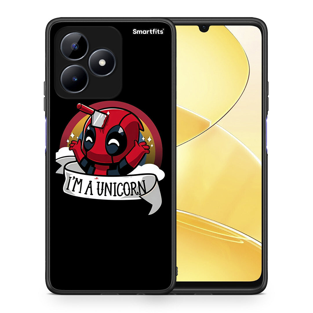 Θήκη Realme Note 50 Unicorn Deadpool από τη Smartfits με σχέδιο στο πίσω μέρος και μαύρο περίβλημα | Realme Note 50 Unicorn Deadpool case with colorful back and black bezels