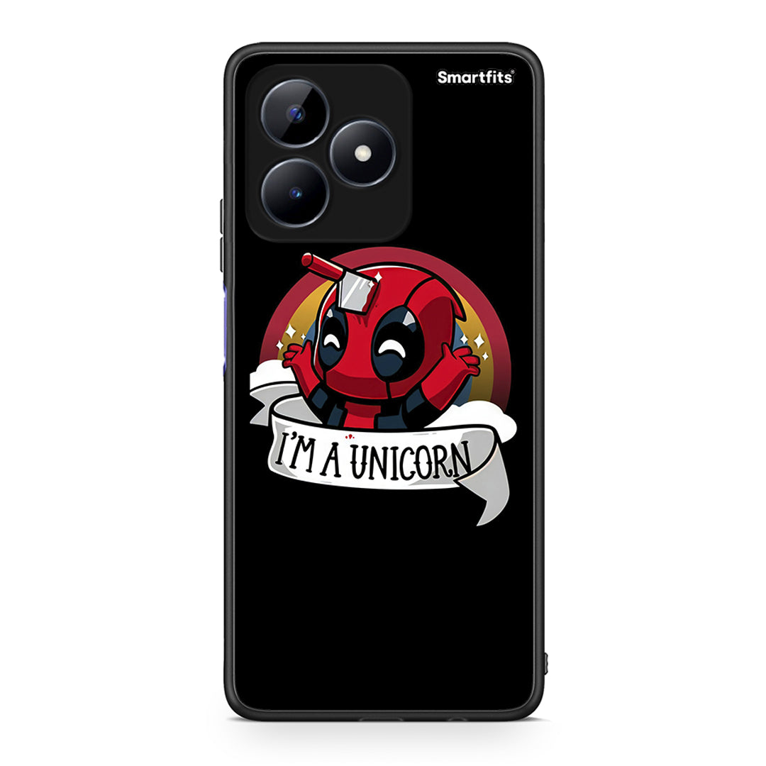 Realme Note 50 Unicorn Deadpool θήκη από τη Smartfits με σχέδιο στο πίσω μέρος και μαύρο περίβλημα | Smartphone case with colorful back and black bezels by Smartfits