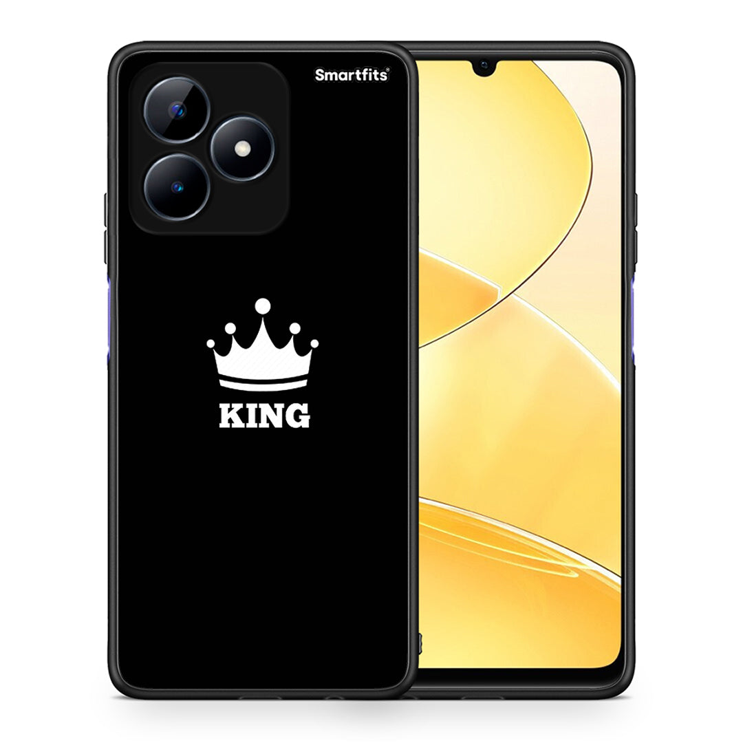 Θήκη Realme Note 50 King Valentine από τη Smartfits με σχέδιο στο πίσω μέρος και μαύρο περίβλημα | Realme Note 50 King Valentine case with colorful back and black bezels