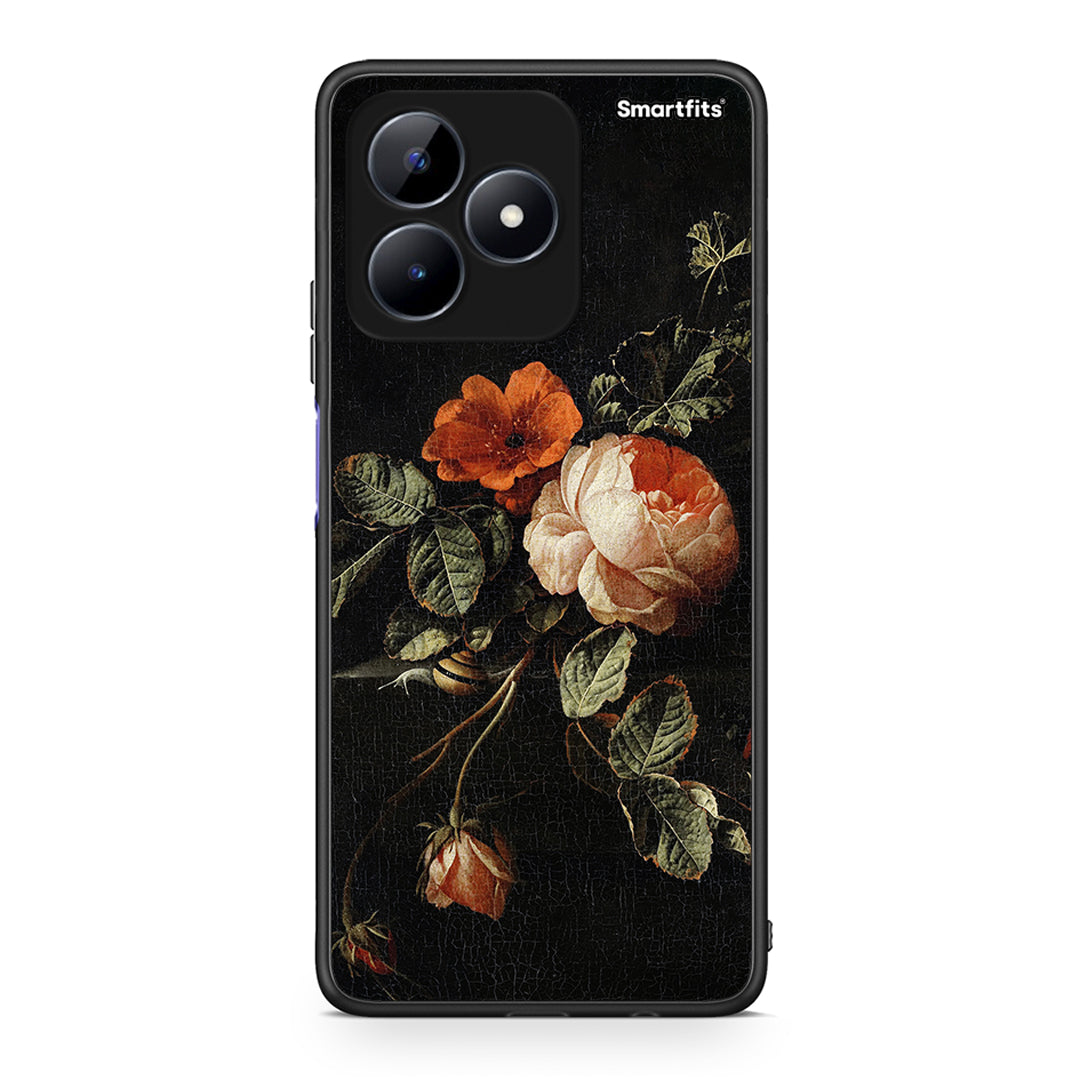 Realme Note 50 Vintage Roses θήκη από τη Smartfits με σχέδιο στο πίσω μέρος και μαύρο περίβλημα | Smartphone case with colorful back and black bezels by Smartfits