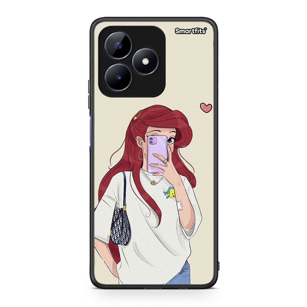 Realme Note 50 Walking Mermaid Θήκη από τη Smartfits με σχέδιο στο πίσω μέρος και μαύρο περίβλημα | Smartphone case with colorful back and black bezels by Smartfits