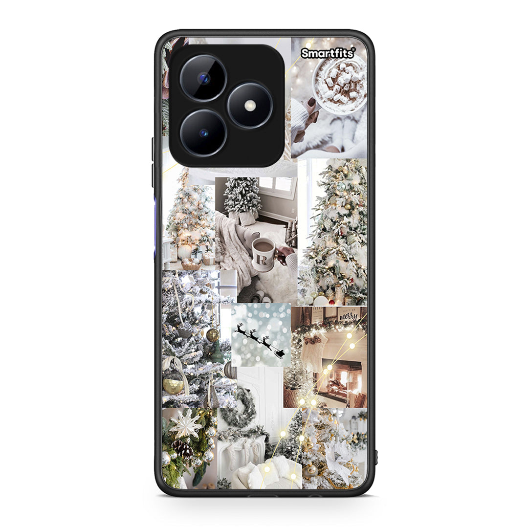 Realme Note 50 White Christmas θήκη από τη Smartfits με σχέδιο στο πίσω μέρος και μαύρο περίβλημα | Smartphone case with colorful back and black bezels by Smartfits