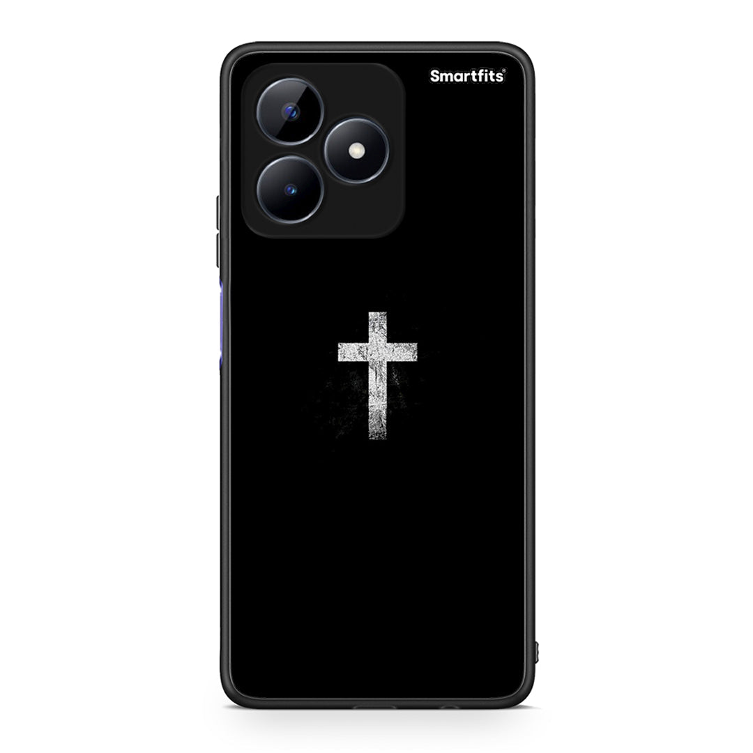 Realme Note 50 White Cross θήκη από τη Smartfits με σχέδιο στο πίσω μέρος και μαύρο περίβλημα | Smartphone case with colorful back and black bezels by Smartfits