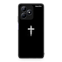 Thumbnail for Realme C51 White Cross θήκη από τη Smartfits με σχέδιο στο πίσω μέρος και μαύρο περίβλημα | Smartphone case with colorful back and black bezels by Smartfits