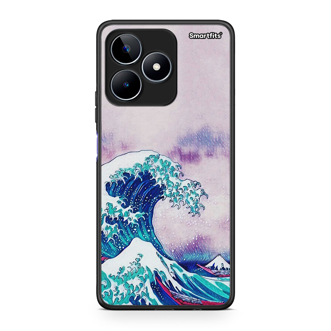 Realme C53 Blue Waves θήκη από τη Smartfits με σχέδιο στο πίσω μέρος και μαύρο περίβλημα | Smartphone case with colorful back and black bezels by Smartfits