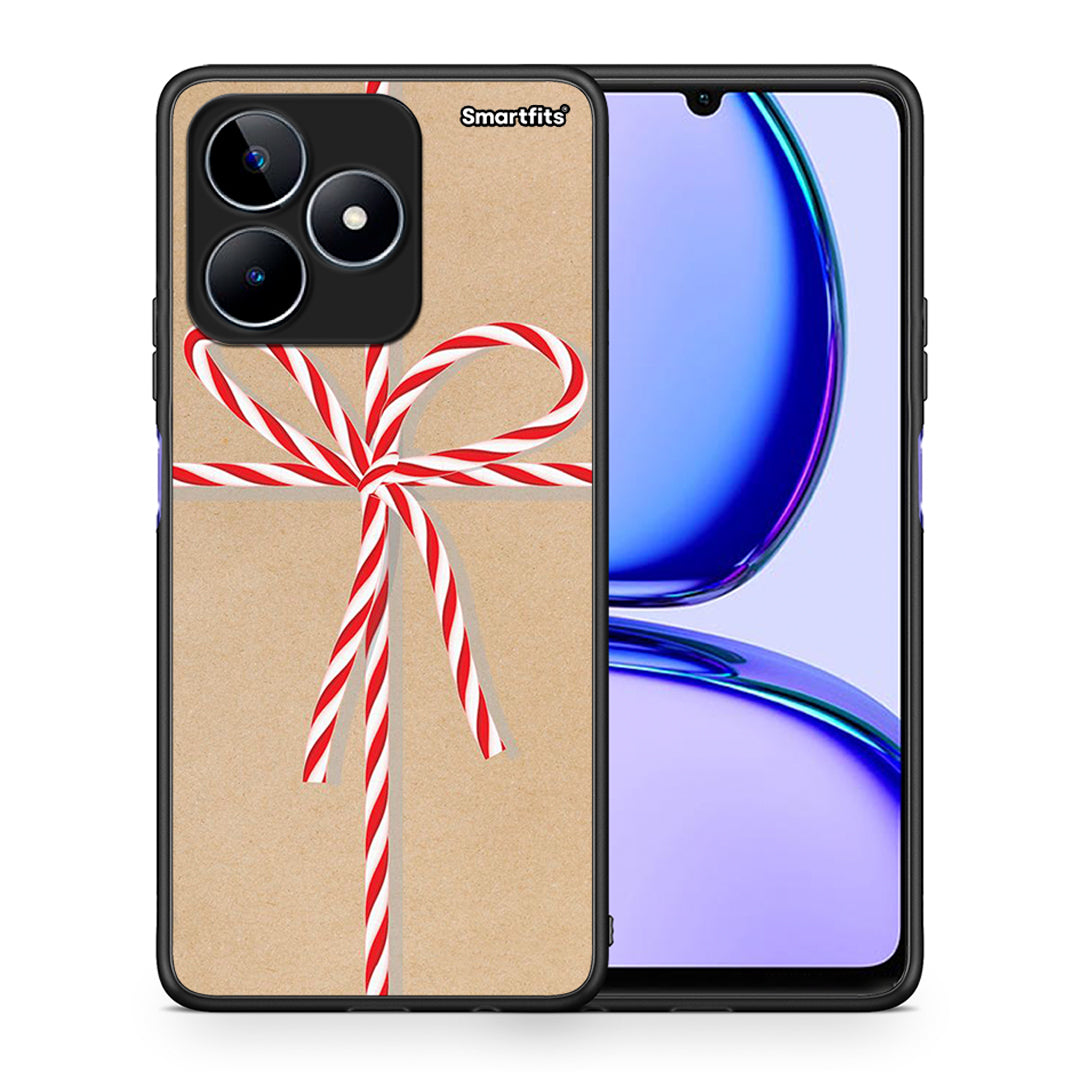 Θήκη Realme C53 Christmas Gift από τη Smartfits με σχέδιο στο πίσω μέρος και μαύρο περίβλημα | Realme C53 Christmas Gift case with colorful back and black bezels