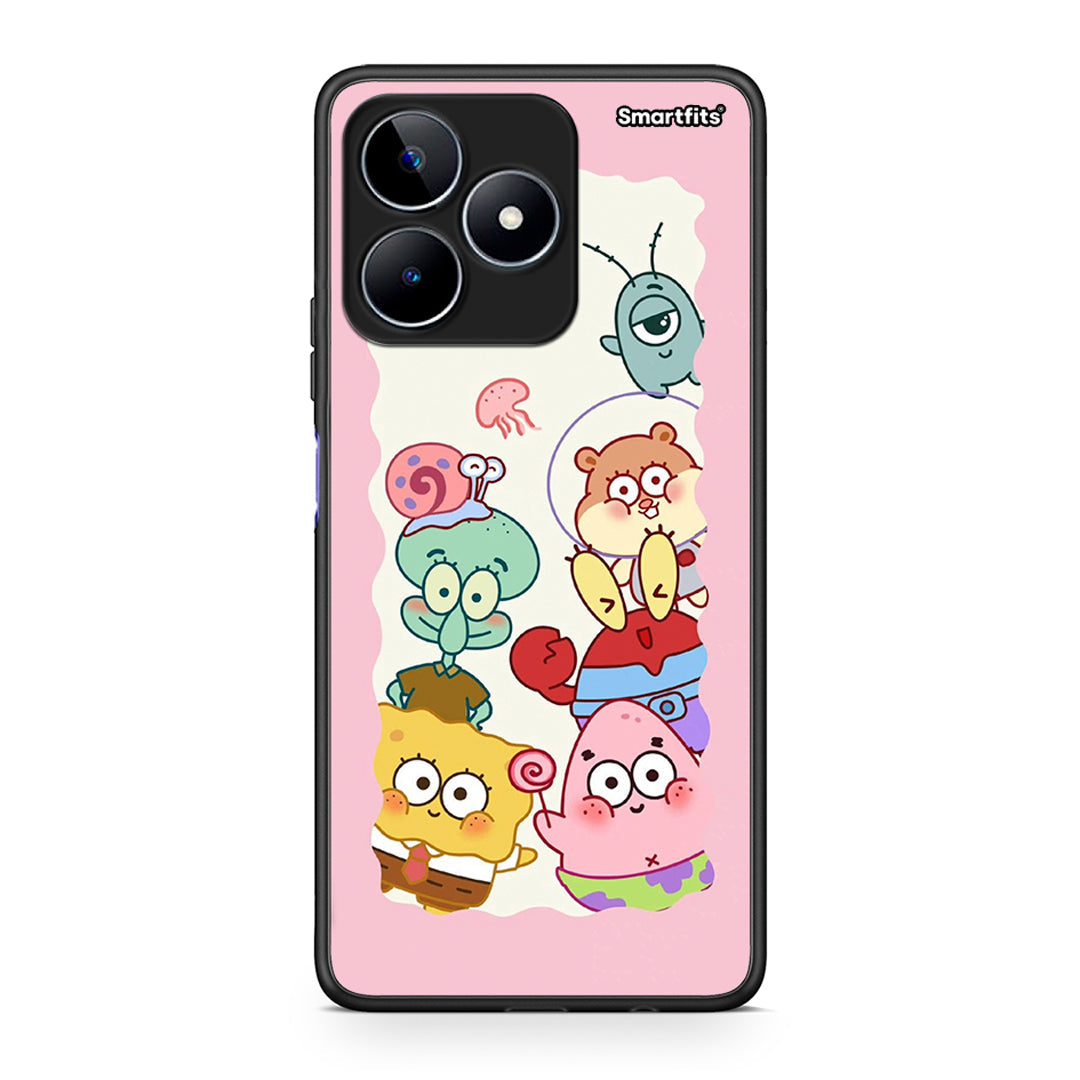 Realme C53 Cute Companion θήκη από τη Smartfits με σχέδιο στο πίσω μέρος και μαύρο περίβλημα | Smartphone case with colorful back and black bezels by Smartfits