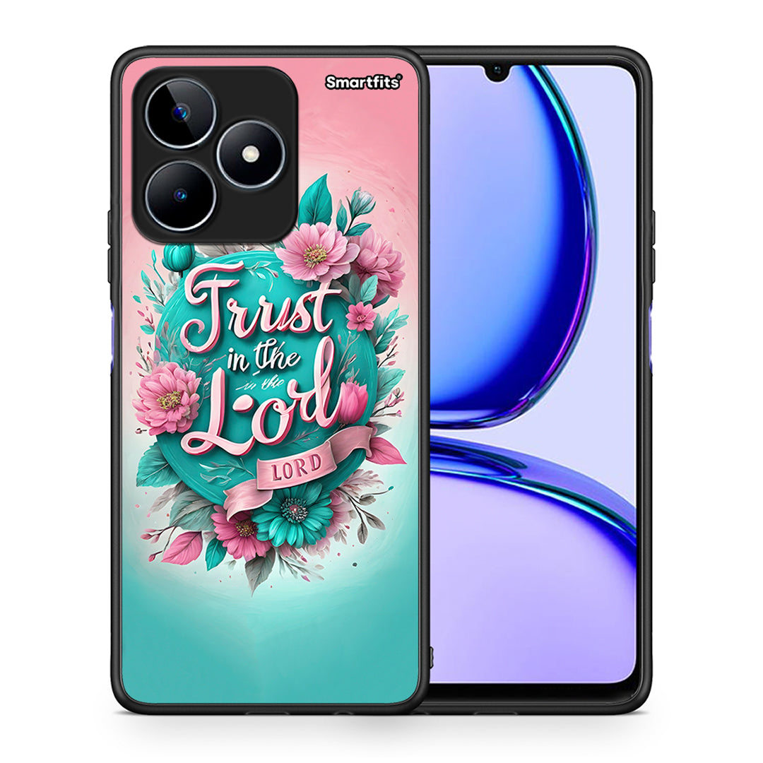 Θήκη Realme C53 Lord Trust από τη Smartfits με σχέδιο στο πίσω μέρος και μαύρο περίβλημα | Realme C53 Lord Trust case with colorful back and black bezels