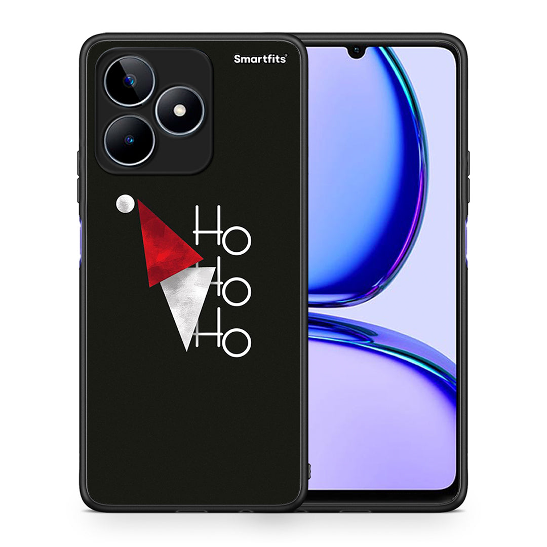 Θήκη Realme C53 Minimal Christmas από τη Smartfits με σχέδιο στο πίσω μέρος και μαύρο περίβλημα | Realme C53 Minimal Christmas case with colorful back and black bezels