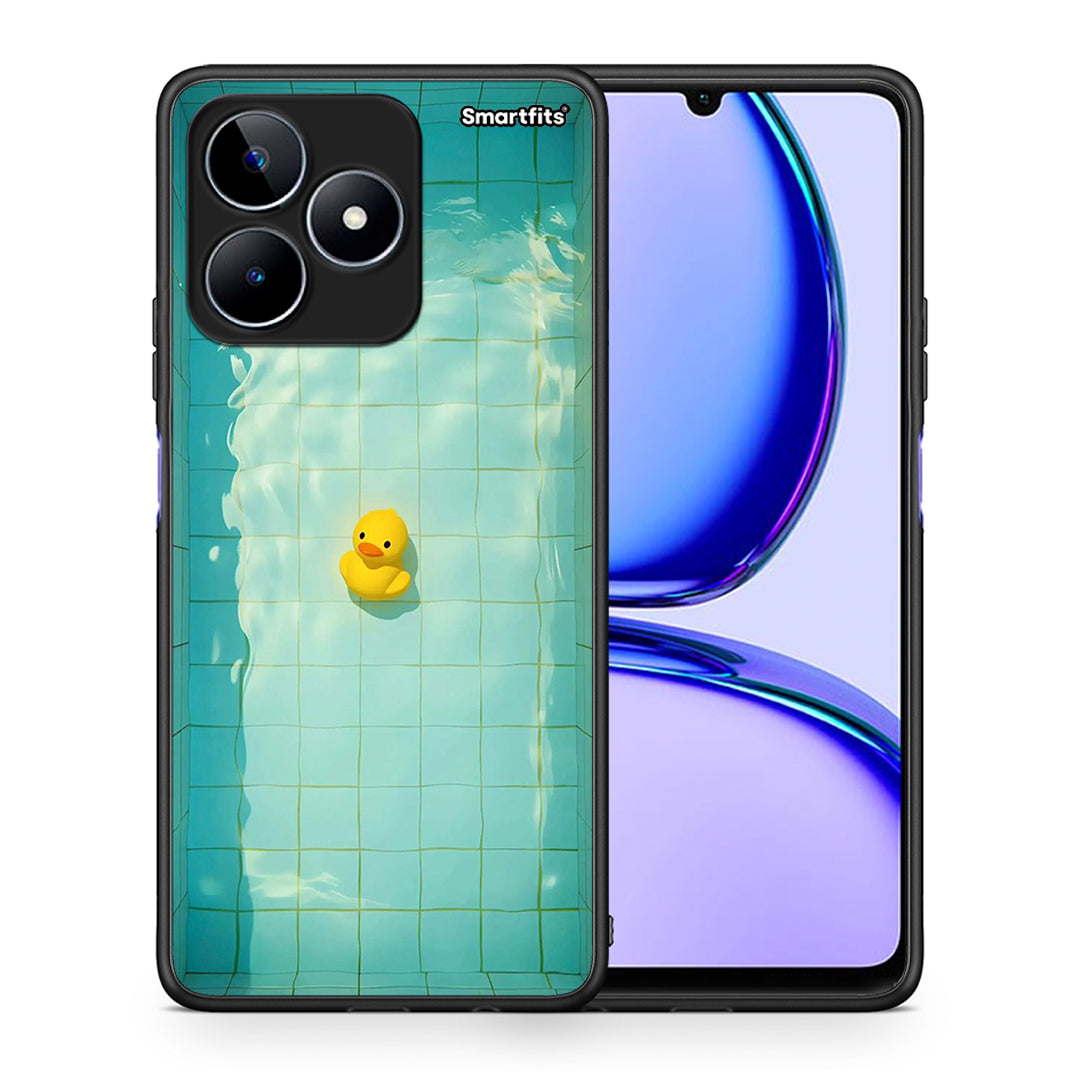 Θήκη Realme C53 Yellow Duck από τη Smartfits με σχέδιο στο πίσω μέρος και μαύρο περίβλημα | Realme C53 Yellow Duck case with colorful back and black bezels